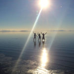 Playing in water at Antelope Island in the Great Salt Lake